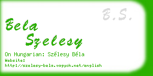 bela szelesy business card
